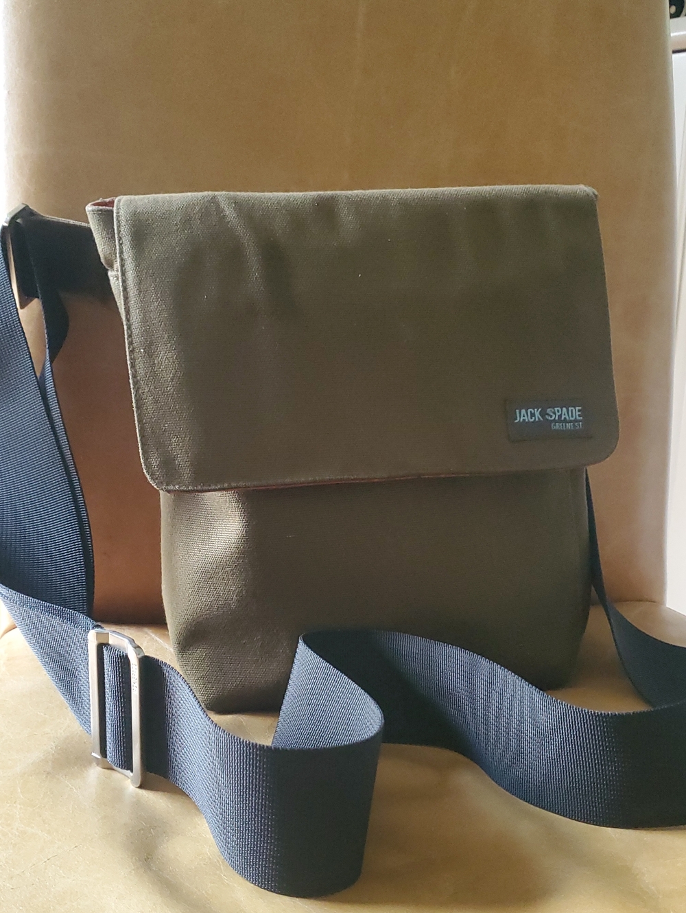 Jack Spade Olive Khaki Thick Canvas Crossbody Messenger